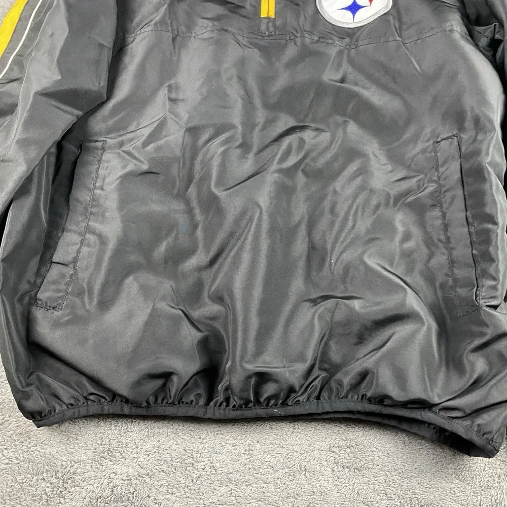 NFL‎ Pittsburgh Steelers Windbreaker Jacket Mens Medium Black Yellow